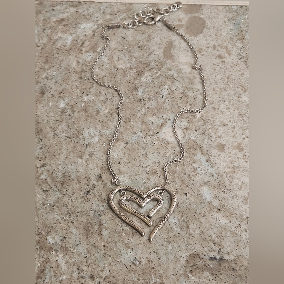 Brighton Love Struck Double Heart Crystal Scroll Necklace - Picture 7 of 7